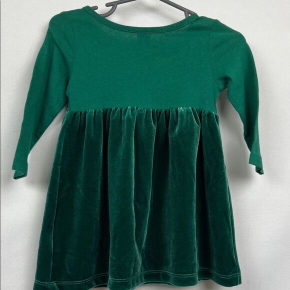 Old Navy Green Velour long sleeve Holiday knit dress size 6-12 months - Picture 4 of 8